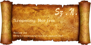 Szepessy Norina névjegykártya